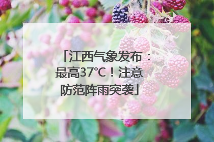 江西气象发布：最高37℃！注意防范阵雨突袭